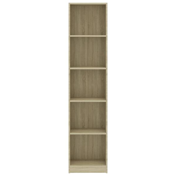 vidaXL خزانة كتب 5 طبقات سونوما اوك 40×24×175 سم خشب مضغوط