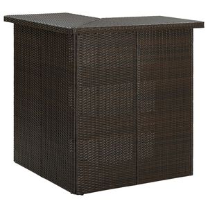vidaXL طاولة ركنية بار بني 100&times;50&times;105 سم بولي روطان