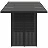 vidaXL طاولة حديقة وسطح زجاجي لون أسود 74x80x190 سم بولي روطان