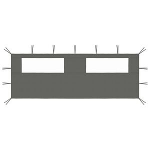 3070415 vidaXL جدار شرفة مراقبة جانبي وشبابيك 6x2 م أنثراسيت (315304)