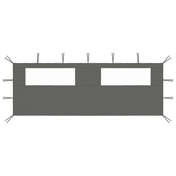 3070415 vidaXL جدار شرفة مراقبة جانبي وشبابيك 6x2 م أنثراسيت (315304)
