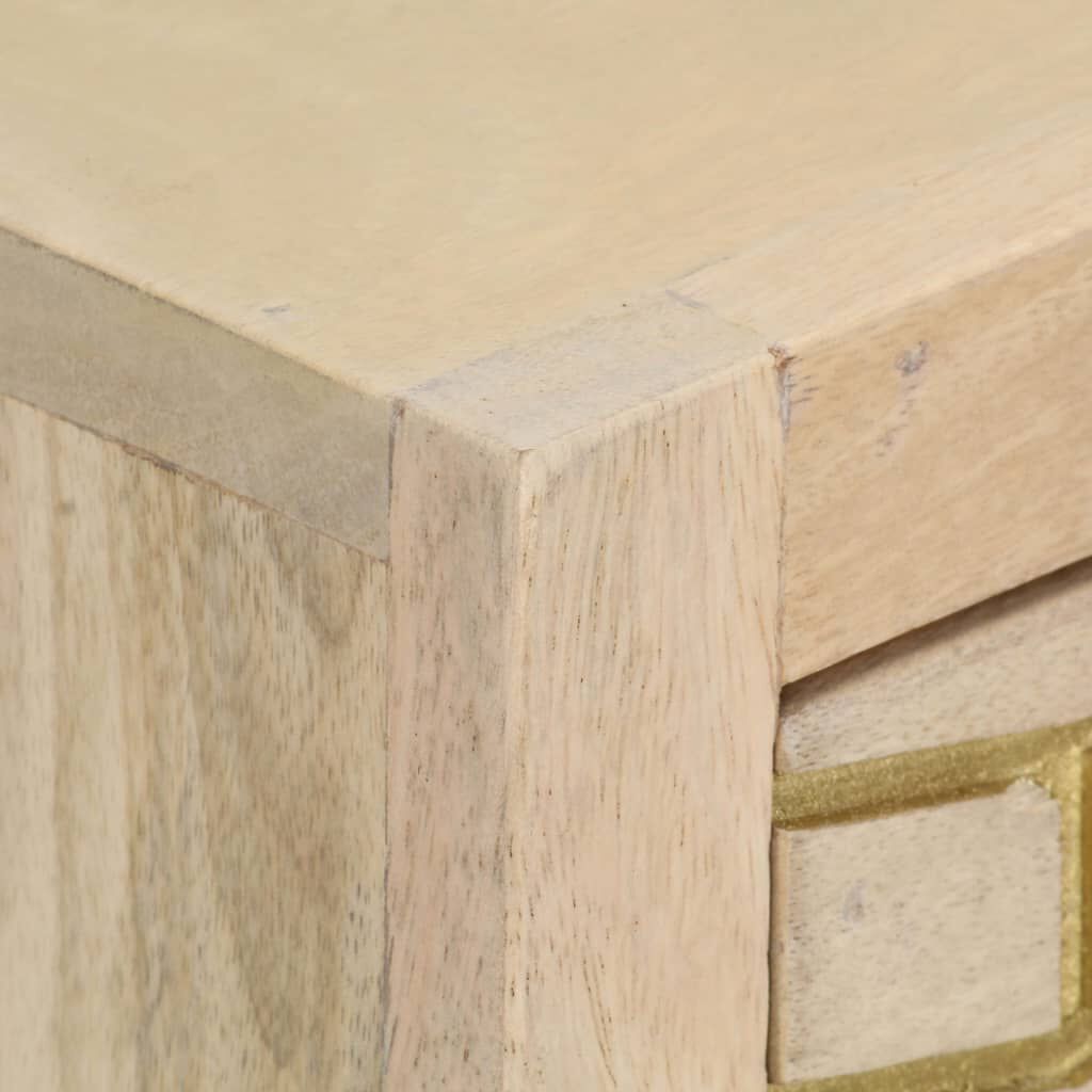 vidaXL طاولة كونسول ذهبي 90×30×75 سم خشب مانجو صلب