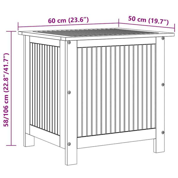 vidaXL صندوق تخزين للحديقة 60×50×58 سم خشب أكاسيا صلب