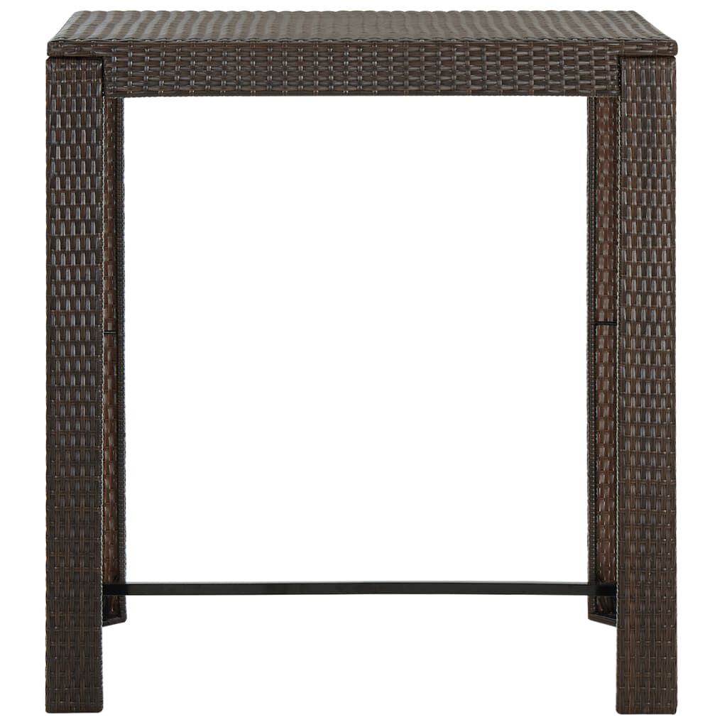 vidaXL طاولة بار حديقة بني 100×60.5×110.5 سم بولي روطان
