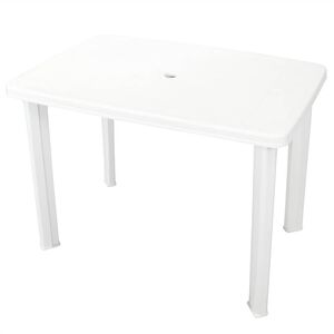 vidaXL طاولة حديقة أبيض101&times;68&times;72 سم بلاستيك