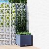 vidaXL حوض حديقة مع تعريشة أزرق رمادي 40×40×136 سم PP