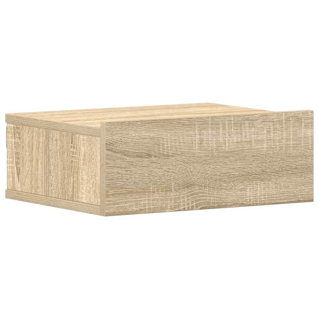 vidaXL منضدة سرير عائمة 2 ق سونوما اوك 40×30×15 سم خشب صناعي