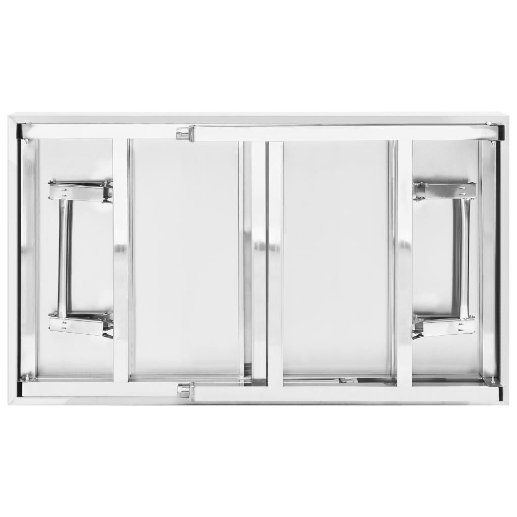 vidaXL طاولة عمل للمطبخ قابلة للطي 100×60×80 سم إستانلس ستيل