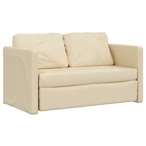 vidaXL سرير أريكة أرضي 2 في 1 لون كريمي 55x174x112 سم قماش