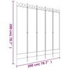 vidaXL مقسم غرفة 5-ألواح بني 200×200 سم قماش