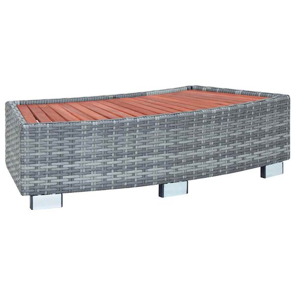 vidaXL سلم حمام سبا رمادي بولي روطان 92×45×25 سم