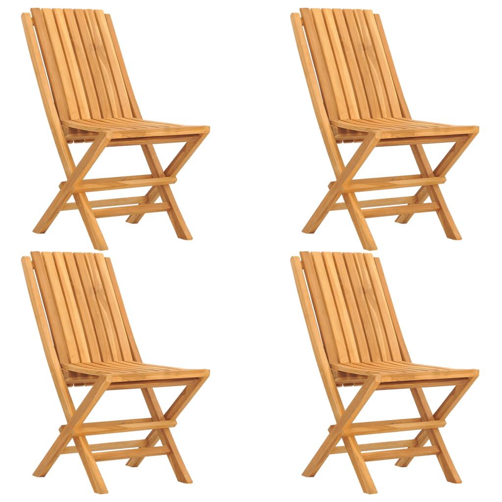 vidaXL كراسي حديقة قابلة للطي 4 ق 47x47x89 سم خشب ساج صلب