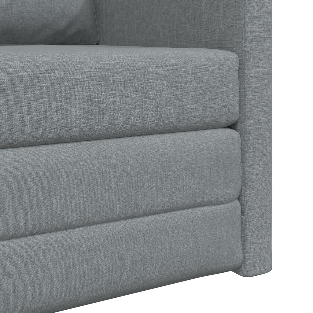 vidaXL سرير أريكة أرضي 2 في 1 لون رمادي فاتح 55x174x112 سم قماش