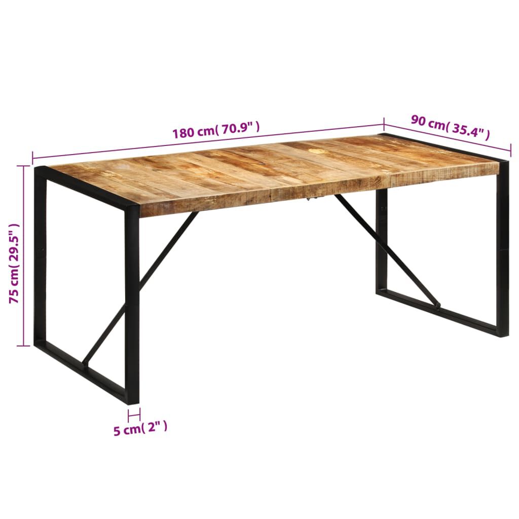 vidaXL طاولة طعام 180×90×75 سم خشب مانجو صلب