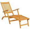 كراسي استرخاء vidaXL Outdoor مع مسند للقدمين وطاولة خشب سنط صلب