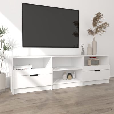vidaXL خزانة تلفزيون أبيض 150×33.5×45 سم خشب صناعي