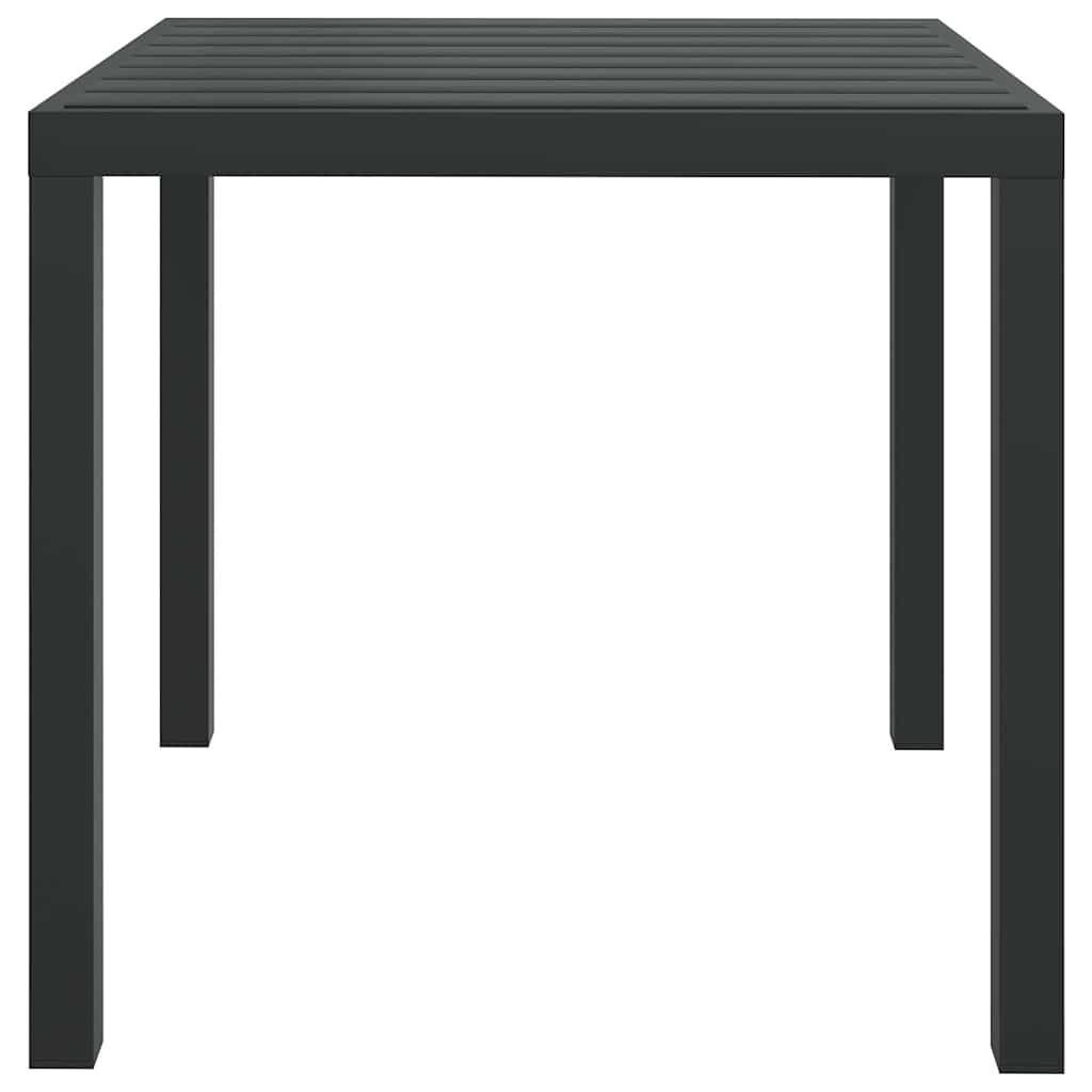 vidaXL طاولة حديقة أسود 80×80×74 سم ألومنيوم وخشب WPC