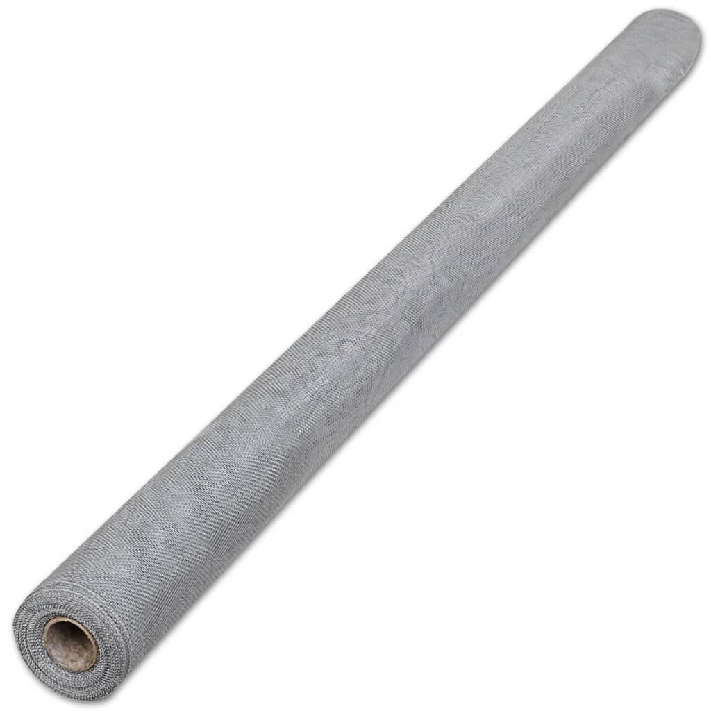 vidaXL حاجز ألومنيوم شبكي 1000x100 سم فضي