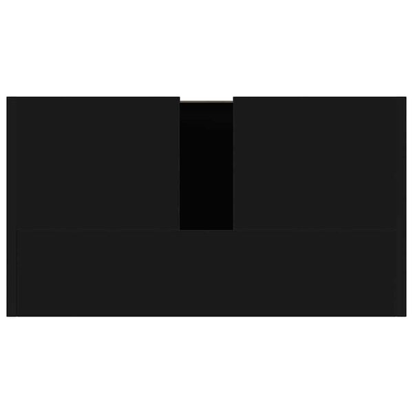 vidaXL خزانة حمام لون أسود 60×33×61 سم خشب صناعي