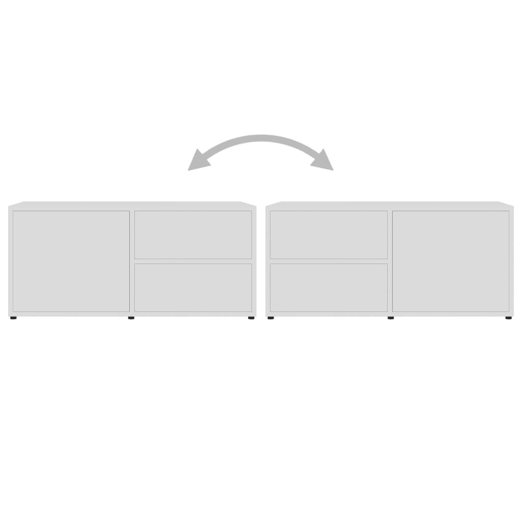 vidaXL خزانة تلفزيون لون أبيض 80×34×36 سم خشب صناعي