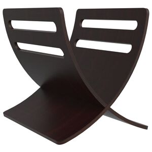 vidaXL حامل مجلات خشبي قائم على الأرض لون بني