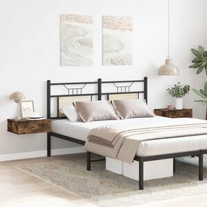 vidaXL مناضد سرير عائمة 2 ق أوك دخاني 40&times;30&times;15 سم خشب صناعي