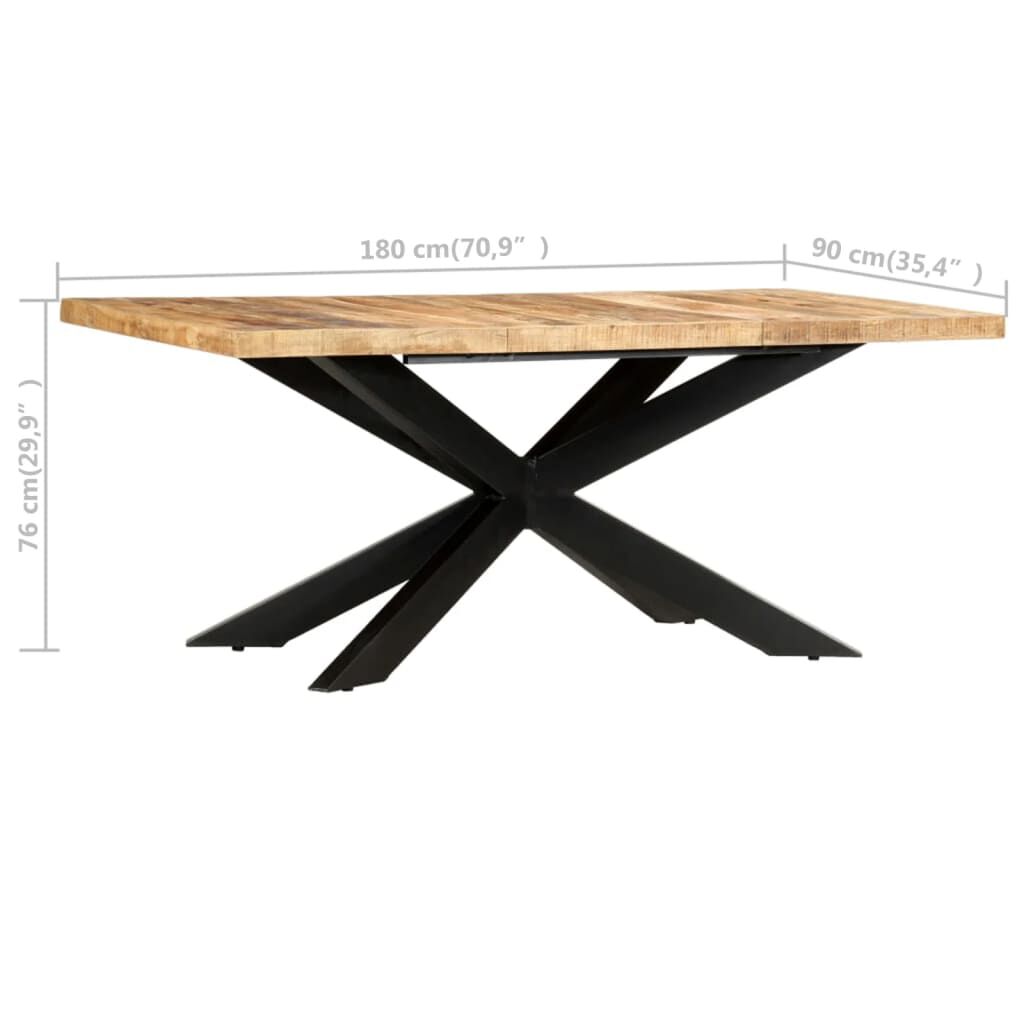 vidaXL طاولة سفرة 180×90×76 سم خشب مانجو خشن وصلب
