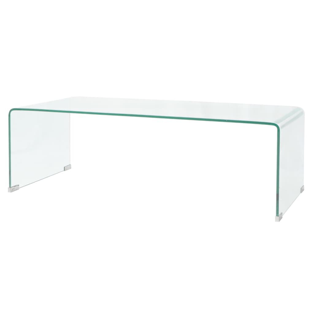 vidaXL طاولة قهوة زجاج مقوى 98×45×30 سم شفاف