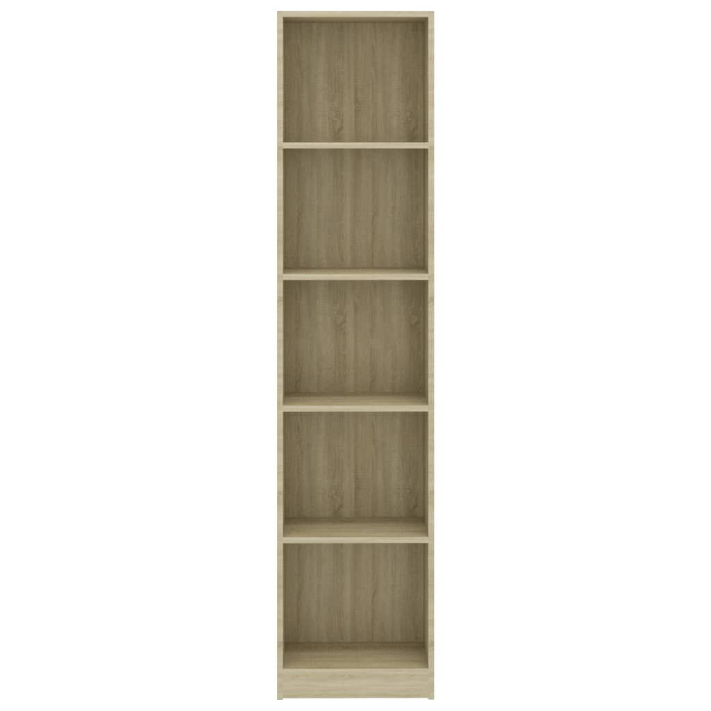 vidaXL خزانة كتب 5 طبقات سونوما اوك 40×24×175 سم خشب مضغوط