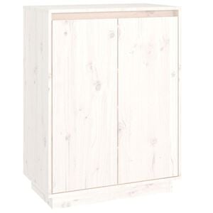 vidaXL خزانة أحذية لون أبيض 80x35x60 سم خشب صنوبر صلب