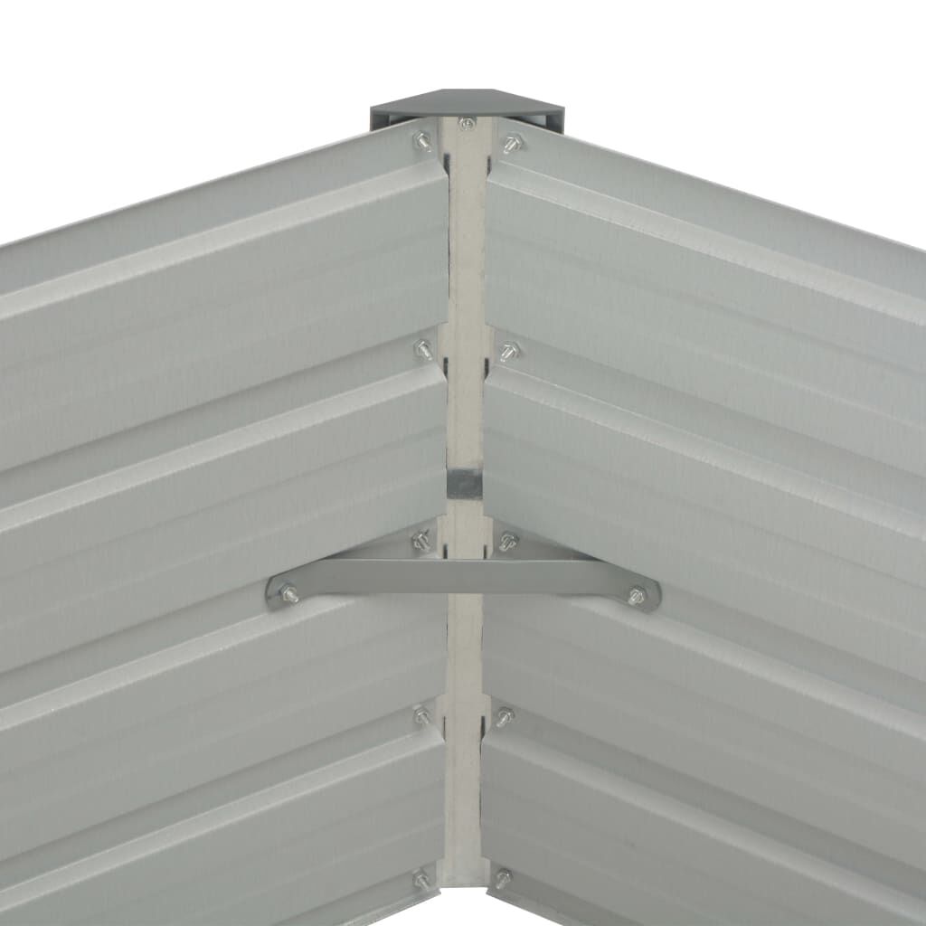 vidaXL حوض حديقة مرتفع 129×129×46 سم فولاذ مجلفن أخضر