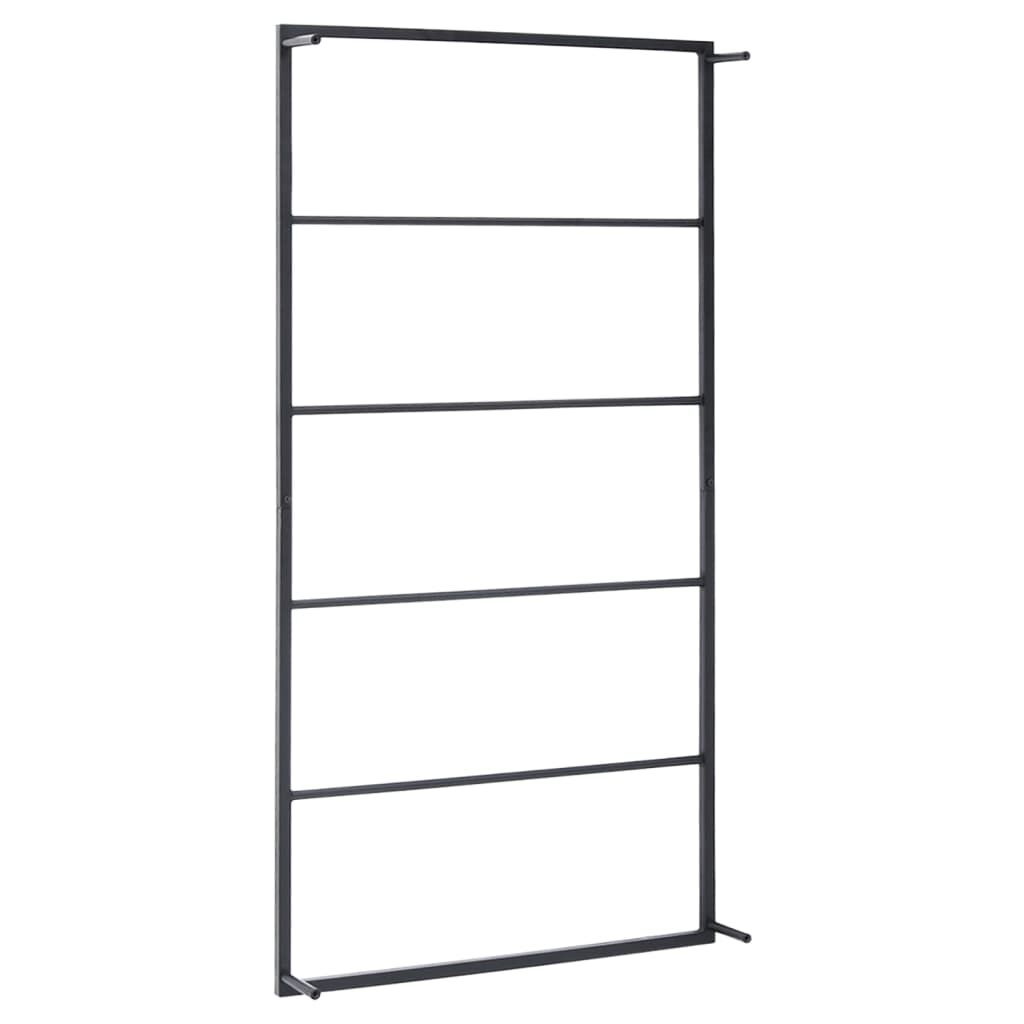 vidaXL حامل مناشف أسود 60×10×116 سم فولاذ