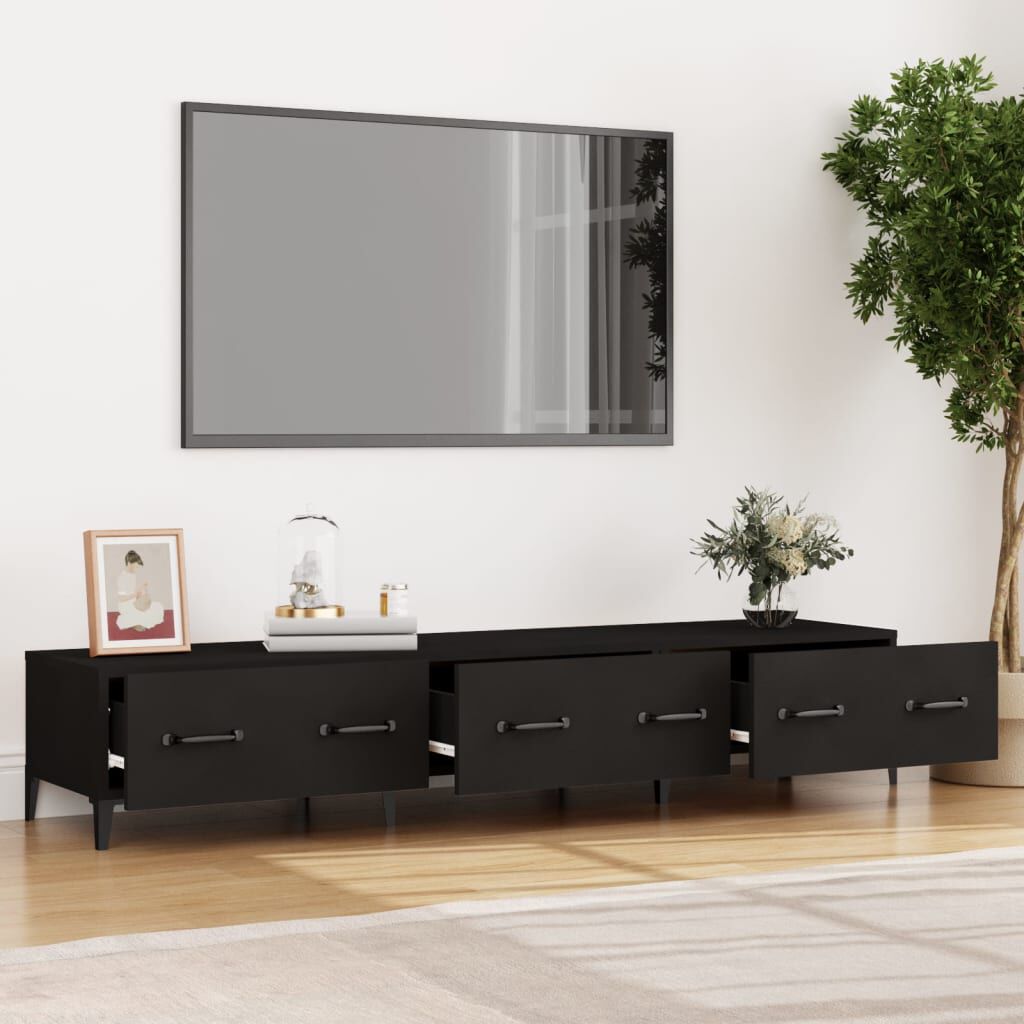 812646 vidaXL خزانة تلفزيون أبيض 150x34,5x30 سم خشب صناعي