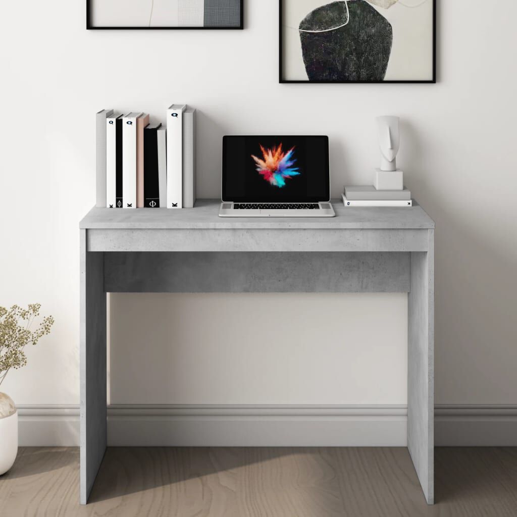 vidaXL مكتب رمادي أسمنتي 90×40×72 سم خشب صناعي