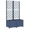 vidaXL حوض حديقة مع تعريشة أزرق رمادي 80&times;40&times;136 سم PP