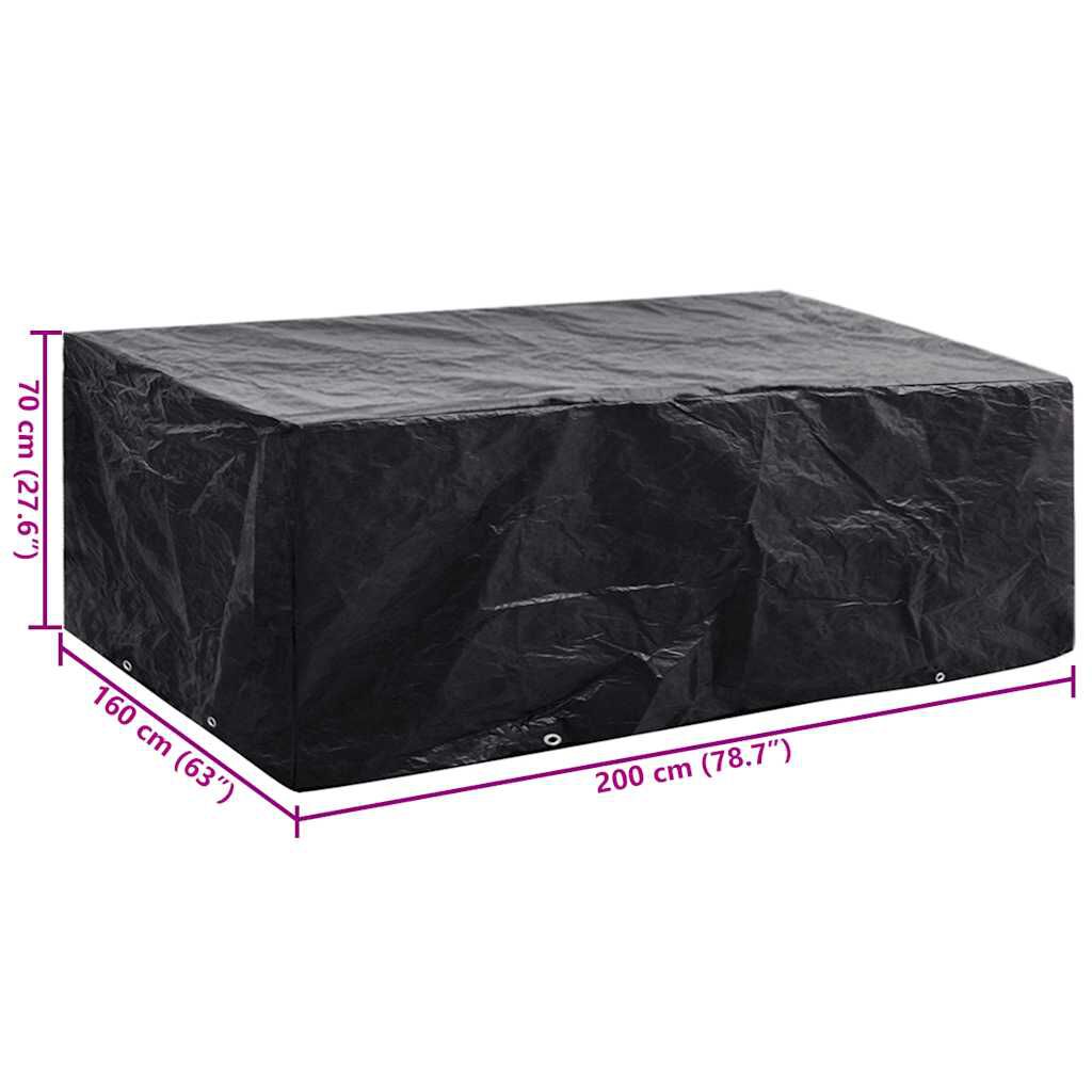 vidaXL غطاء أثاث الحديقة 10 ثقوب 200×160×70 سم