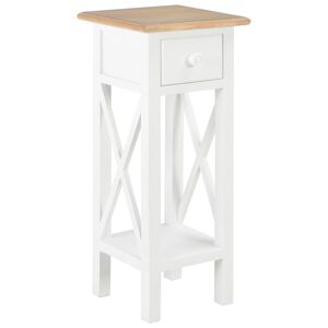 vidaXL طاولة جانبية أبيض 27&times;27&times;65.5 سم خشب