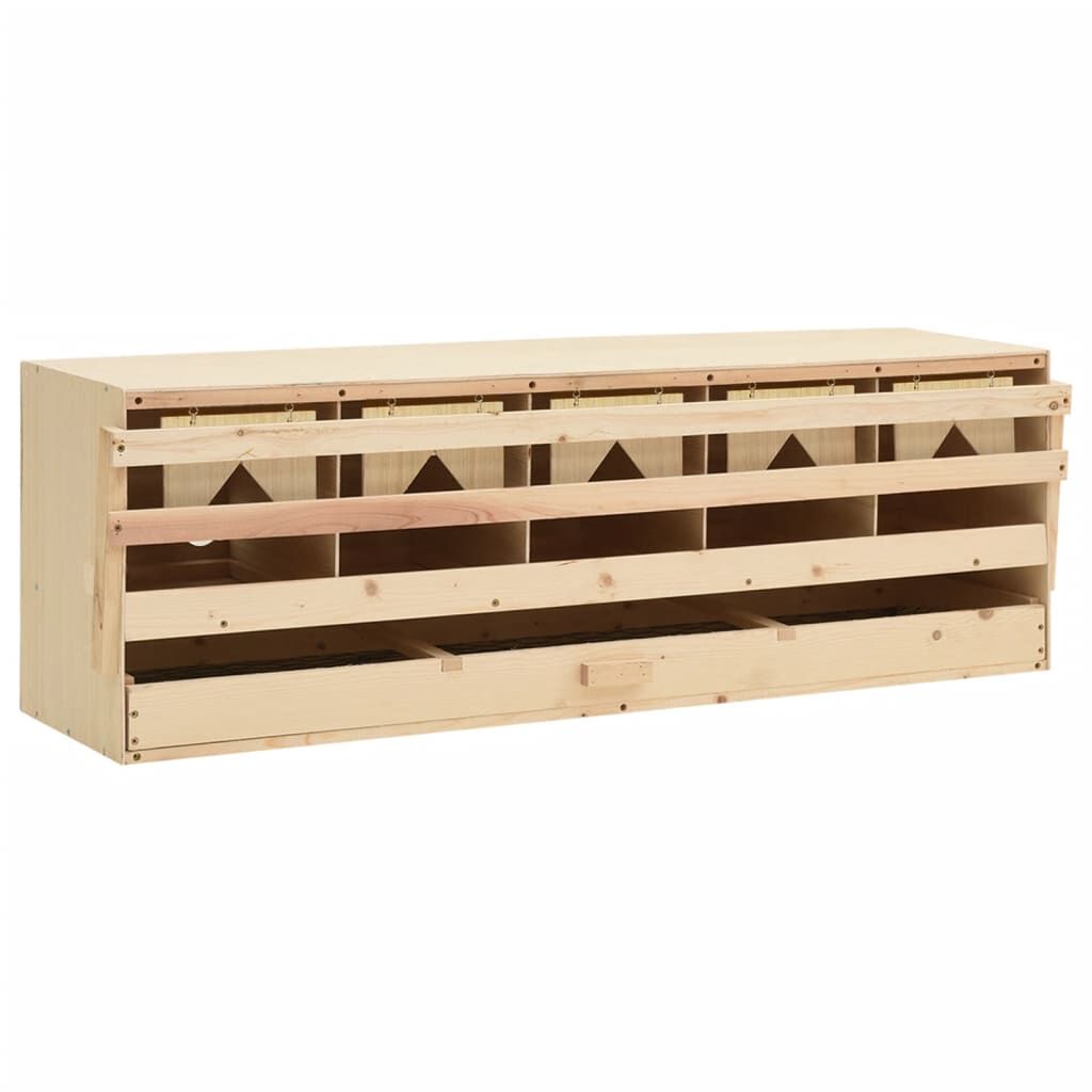 vidaXL عش دجاج 5 حجرات 117×33×38 سم خشب صنوبر صلب