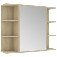 vidaXL خزانة حمام بمرآة سونوما أوك 80×20.5×64 سم خشب صناعي