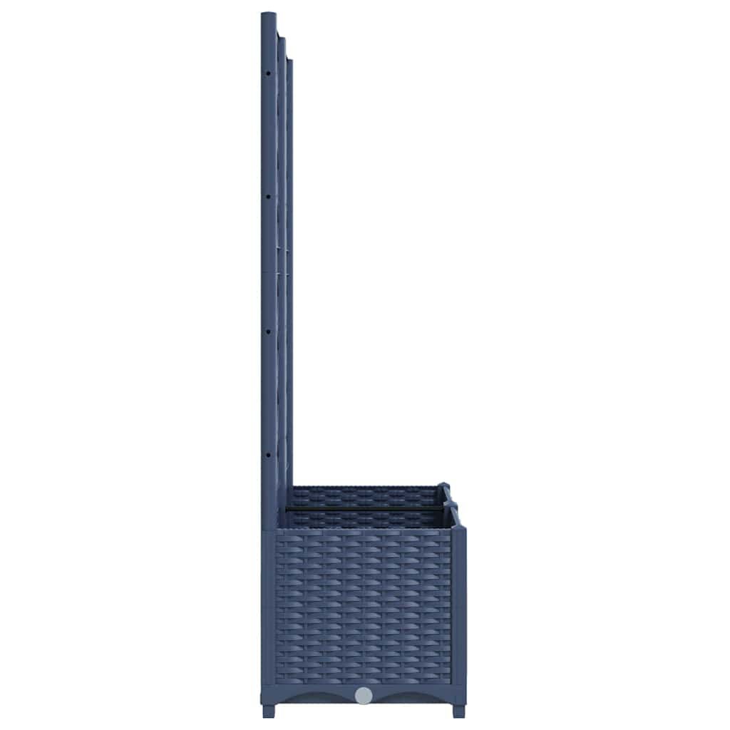 vidaXL حوض حديقة مع تعريشة أزرق رمادي 80×40×136 سم PP