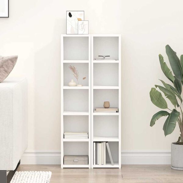 vidaXL خزانة سي دي 2 ق أبيض 21&times;16&times;93.5 سم خشب حبيبي