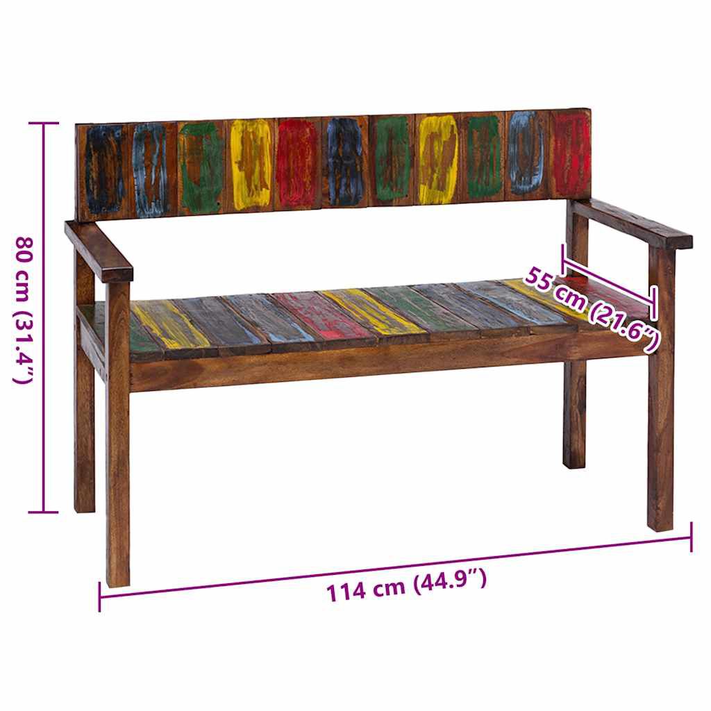 vidaXL كراسي سفرة 4 ق خشب مُستصلح صلب