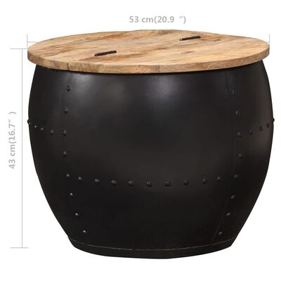 vidaXL طاولة قهوة دائرية 53×43 سم خشب مانجو صلب