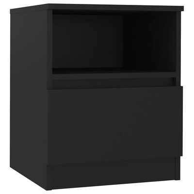 vidaXL خزانة سرير أسود 40×40×50 سم خشب صناعي