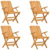 vidaXL كراسي حديقة قابلة للطي 4 ق 61x67x90 سم خشب ساج صلب
