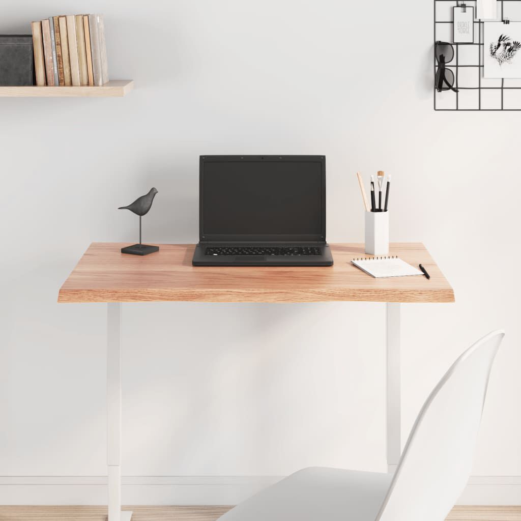 vidaXL سطح طاولة لون بني فاتح 2x40x80 سم خشب صنوبر صلب معالج وحواف خام
