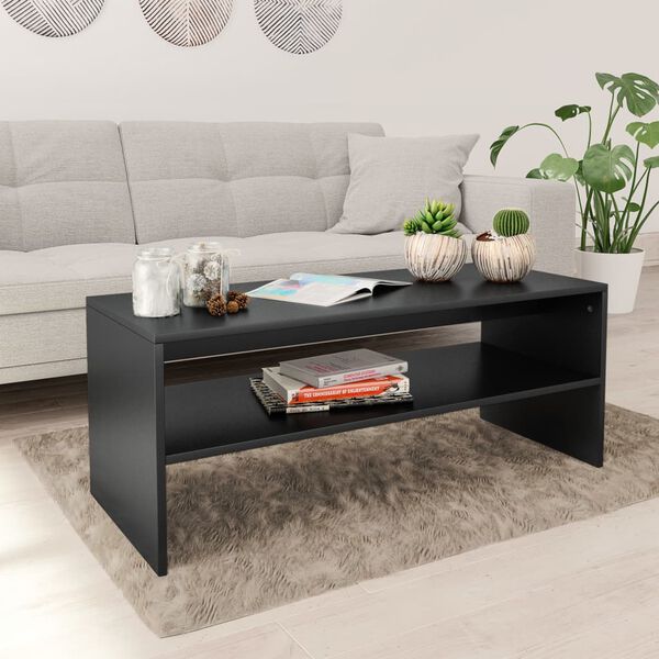 vidaXL طاولة قهوة لون أسود 100×40×40 سم خشب صناعي