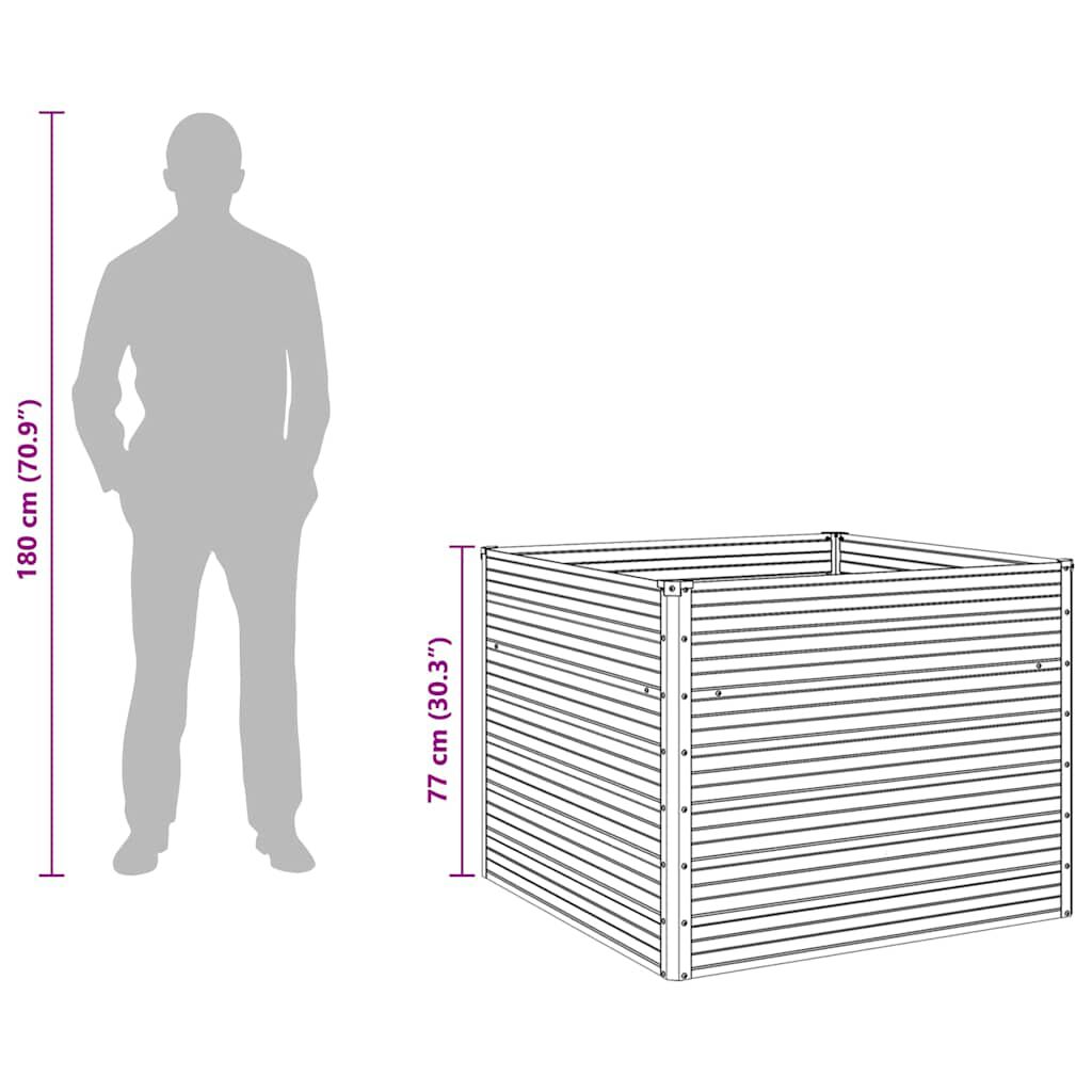 vidaXL حوض حديقة مرتفع 100×100×77 سم فولاذ مجلفن أخضر