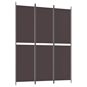 vidaXL مقسم غرفة 3-ألواح بني 150&times;200 سم قماش