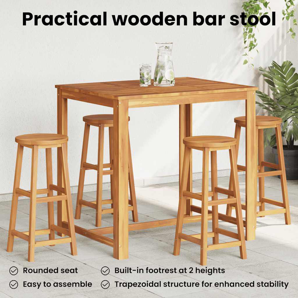 vidaXL كراسي بار 4 ق خشب أكاسيا صلب